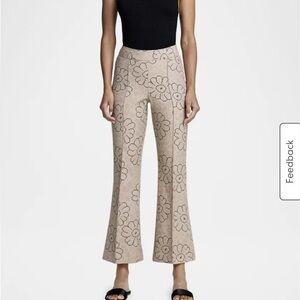 NWOT SMYTHE Floral jacquard pintack cropped pants, size  US 12